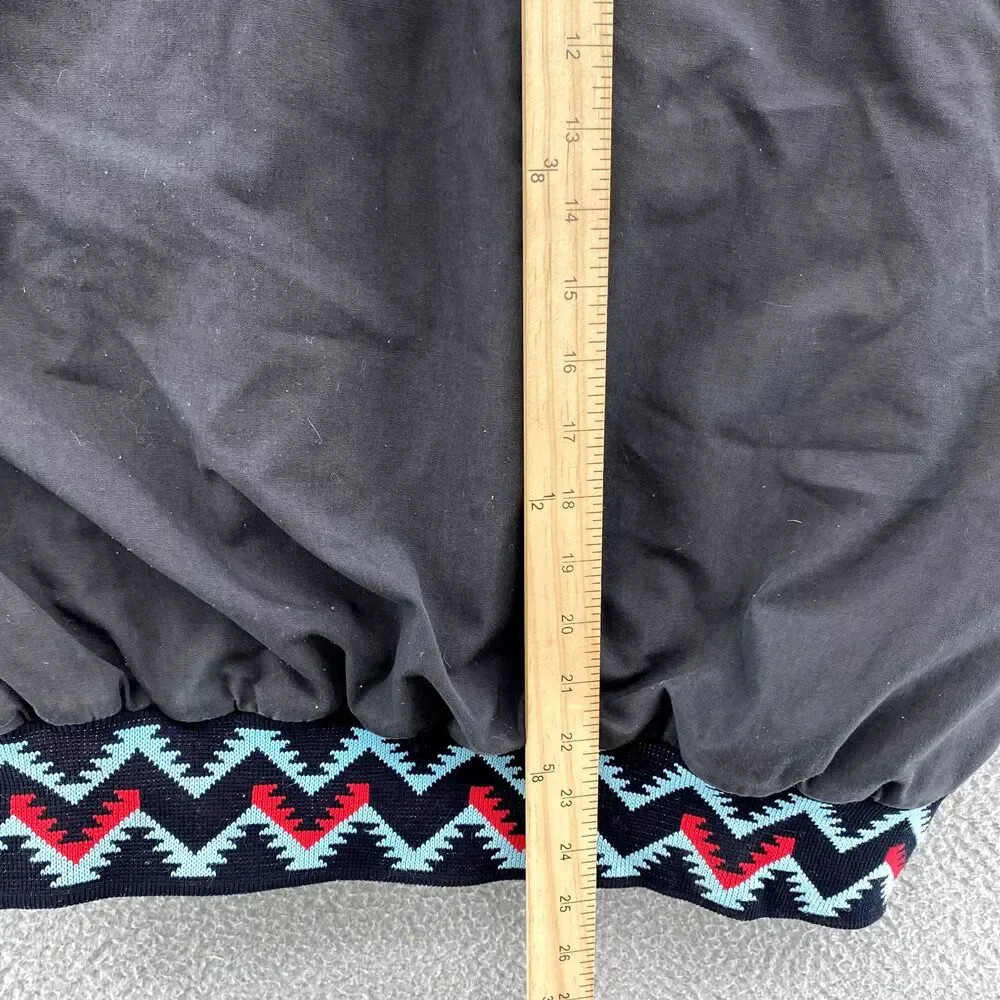 Vintage West Ark Bomber Jacket Medium Black Aztec‎ Southwestern Varsity USA Made